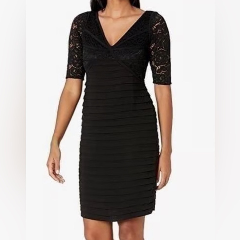 Xscape Black Lace Midi Dress